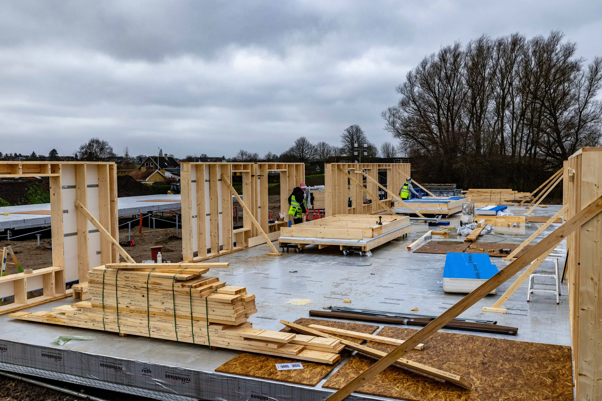 Bakkekvarteret in Vinge under construction with GoFrame™-produced timber structures