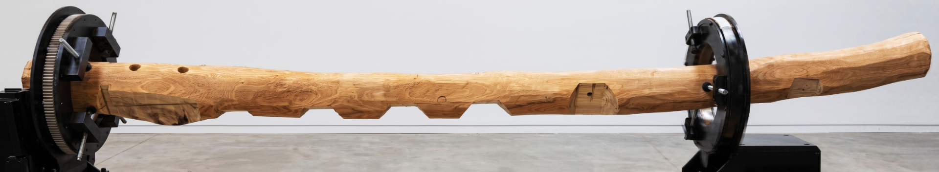 Finished robinia post in the rotation tables
